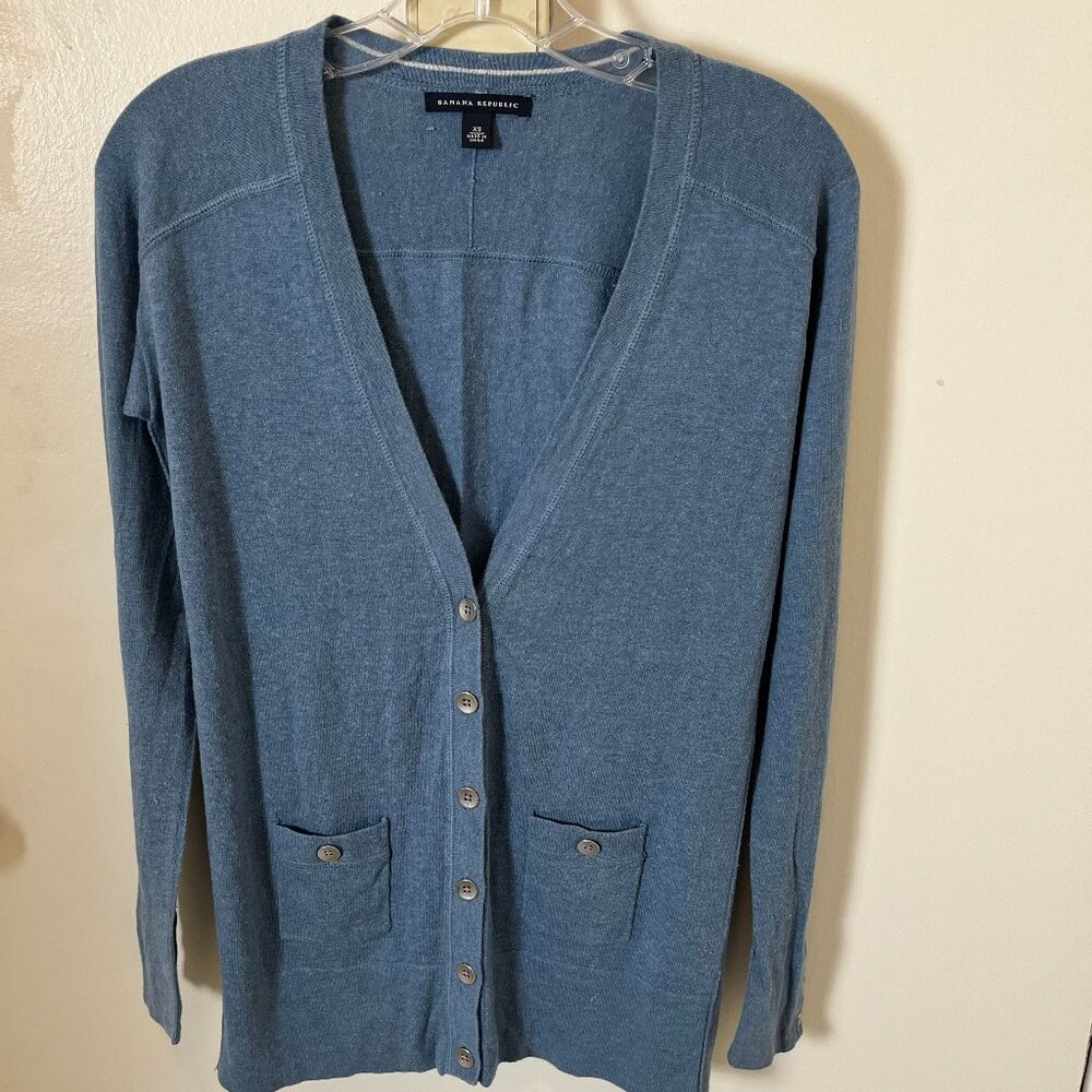 Banana Republic Women’s XS Blue Gray Button Front Cardigan Sweater